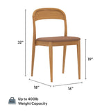 2020390200-447 : Dining Chair Loar Upholstered Dining Chair (2 pack), Pecan/Toffee PU Leather (1907-13)