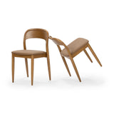 2020390200-447 : Dining Chair Loar Upholstered Dining Chair (2 pack), Pecan/Toffee PU Leather (1907-13)