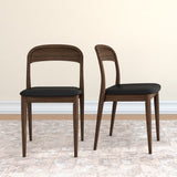 2020390200-448 : Dining Chair Loar Upholstered Dining Chair (2 pack), Walnut/Black PU Leather (ST-04)