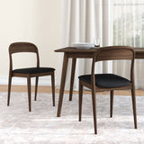 2020390200-448 : Dining Chair Loar Upholstered Dining Chair (2 pack), Walnut/Black PU Leather (ST-04)