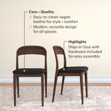 2020390200-448 : Dining Chair Loar Upholstered Dining Chair (2 pack), Walnut/Black PU Leather (ST-04)