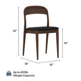2020390200-448 : Dining Chair Loar Upholstered Dining Chair (2 pack), Walnut/Black PU Leather (ST-04)
