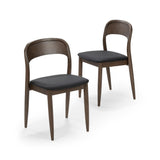 2020390200-448 : Dining Chair Loar Upholstered Dining Chair (2 pack), Walnut/Black PU Leather (ST-04)