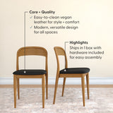 2020390200-449 : Dining Chair Loar Upholstered Dining Chair (2 pack), Pecan/Black PU Leather (ST-04)