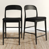 2020390300-440 : Counter Chair Loar Upholstered Counter Stool (2 Pack), Black/Black (PU ST-04)