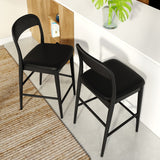 2020390300-440 : Counter Chair Loar Upholstered Counter Stool (2 Pack), Black/Black (PU ST-04)
