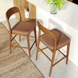 2020390300-447 : Counter Chair Loar Upholstered Counter Stool (2 Pack), Pecan/Toffee (PU 1907-13)