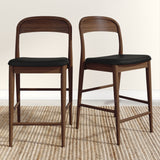 2020390300-448 : Counter Chair Loar Upholstered Counter Stool (2 Pack), Walnut/Black (PU ST-04)
