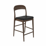 2020390300-448 : Counter Chair Loar Upholstered Counter Stool (2 Pack), Walnut/Black (PU ST-04)