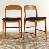 2020390300-449 : Counter Chair Loar Upholstered Counter Stool (2 Pack), Pecan/Black (PU ST-04)