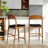 2020390300-449 : Counter Chair Loar Upholstered Counter Stool (2 Pack), Pecan/Black (PU ST-04)