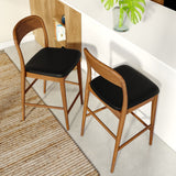 2020390300-449 : Counter Chair Loar Upholstered Counter Stool (2 Pack), Pecan/Black (PU ST-04)