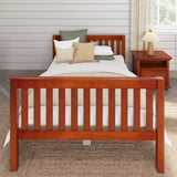 2040 XL CS : Kids Beds Full XL Basic Bed - Medium, Slat, Chestnut