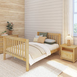 2060 XL NS : Kids Beds Full XL Basic Bed - High, Slat, Natural