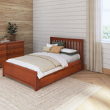 2160 XL TR CS : Starter Bed Full XL Traditional Bed with Trundle, Slat, Chestnut