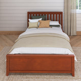 2160 XL TR CS : Starter Bed Full XL Traditional Bed with Trundle, Slat, Chestnut