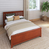 2160 XL TR CS : Starter Bed Full XL Traditional Bed with Trundle, Slat, Chestnut