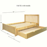 2160 XL TR NS : Starter Bed Full XL Traditional Bed with Trundle, Slat, Natural