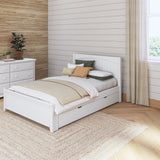 2160 XL TR WP : Starter Bed Full XL Traditional Bed with Trundle, Panel, White