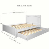 2160 XL TR WP : Starter Bed Full XL Traditional Bed with Trundle, Panel, White
