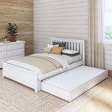 2160 XL TR WS : Starter Bed Full XL Traditional Bed with Trundle, Slat, White