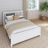 2160 XL TR WS : Starter Bed Full XL Traditional Bed with Trundle, Slat, White