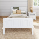 2180 WP : Kids Beds Full Traditional Bed with Low Bed End, Panel, White