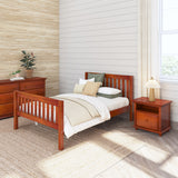 2180 XL CS : Kids Beds Full XL Traditional Bed with Low Bed End, Slat, Chestnut