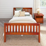 2180 XL CS : Kids Beds Full XL Traditional Bed with Low Bed End, Slat, Chestnut