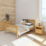 2180 XL NS : Kids Beds Full XL Traditional Bed with Low Bed End, Slat, Natural
