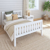 2180 XL WS : Kids Beds Full XL Traditional Bed with Low Bed End, Slat, White