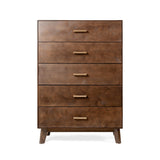 220005-008 : Furniture Duo 5-Drawer Dresser, Walnut