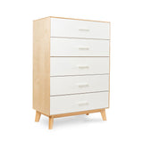 220005-102 : Dresser Duo 5 Drawer Dresser, White/Birch