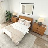 220312-007 : Single Beds Haven Queen Bed, Pecan