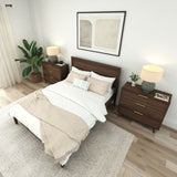 220312-008 : Single Beds Haven Queen Bed, Walnut