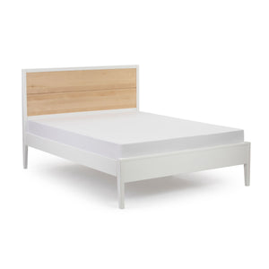 220312-102 : Single Beds DUO Queen-Size Bed, White/Natural