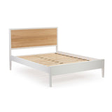 220312-102 : Single Beds DUO Queen-Size Bed, White/Natural