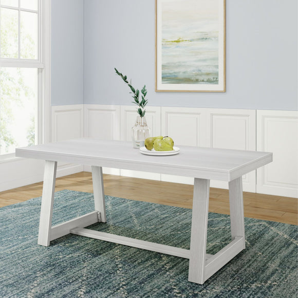 230110-192 : Dining Classic Solid Wood Dining Table, White Wirebrush