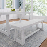 230120-192 : Dining Bench Classic Dining Bench, White Wirebrush