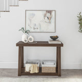 230143-008 : Furniture Classic Console Table with Shelf - 46 inches, Walnut