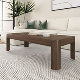 2400508001-008 : Coffee Table Modern Rounded Rectangular Coffee Table (54in x 24in / 1370mm x 610mm), Walnut