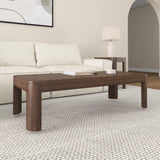 2400508001-008 : Coffee Table Modern Rounded Rectangular Coffee Table (54in x 24in / 1370mm x 610mm), Walnut