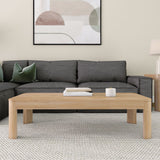 2400508001-010 : Coffee Table Modern Rounded Rectangular Coffee Table (54in x 24in / 1370mm x 610mm), Blonde