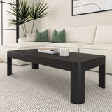 2400508001-170 : Coffee Table Modern Rounded Rectangular Coffee Table (54in x 24in / 1370mm x 610mm), Black