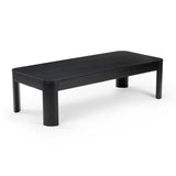 2400508001-170 : Coffee Table Modern Rounded Rectangular Coffee Table (54in x 24in / 1370mm x 610mm), Black