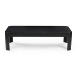 2400508001-170 : Coffee Table Modern Rounded Rectangular Coffee Table (54in x 24in / 1370mm x 610mm), Black