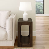 2400524000-008 : Side Table Modern Rounded Rectangular Side Table with Shelf (25in x 15in / 630mm x 375mm), Walnut