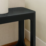 2400524000-170 : Side Table Modern Rounded Rectangular Side Table with Shelf (25in x 15in / 630mm x 375mm), Black