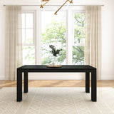 2700301000-190 : Dining Table Modern Solid Wood Dining Table, Black Wirebrush