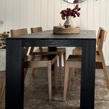 2700301000-190 : Dining Table Modern Solid Wood Dining Table, Black Wirebrush